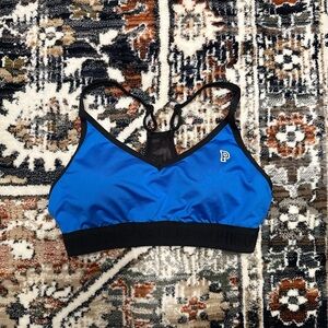 Victoria's Secret PINK Vibrant Blue Sports Bra with Black Trim
